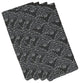 Fan Dance 19" Black Geometric Print Napkin, Set of 4