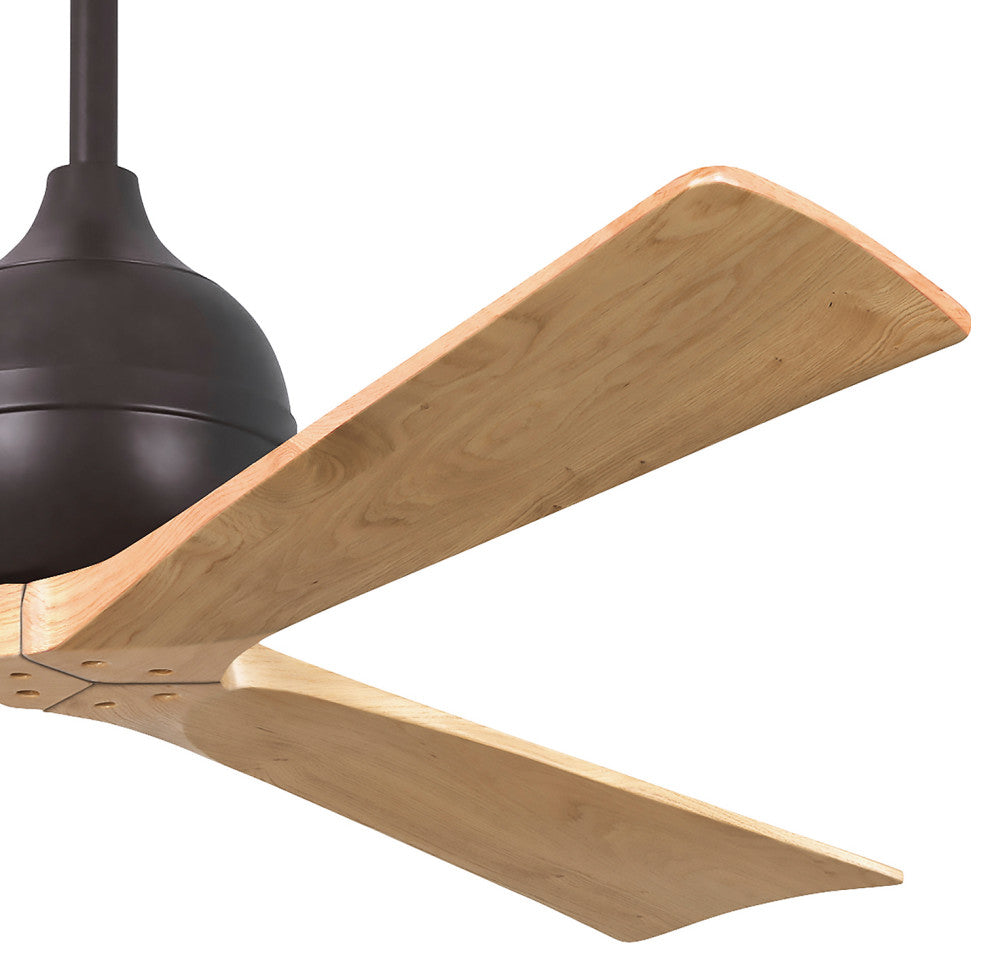 Irene-3 Paddle Fan, Textured Bronze, 60", Light Maple Blades