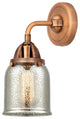 Small Bell Sconce, Antique Copper, Silver Plated Mercury