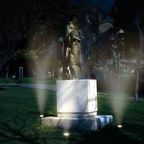 12V Composite Ground Well Light With Open Face Cover, Satin Nickel