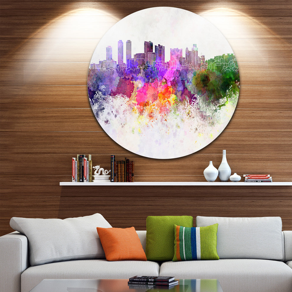 Colombo Skyline, Cityscape Round Wall Art, 36"
