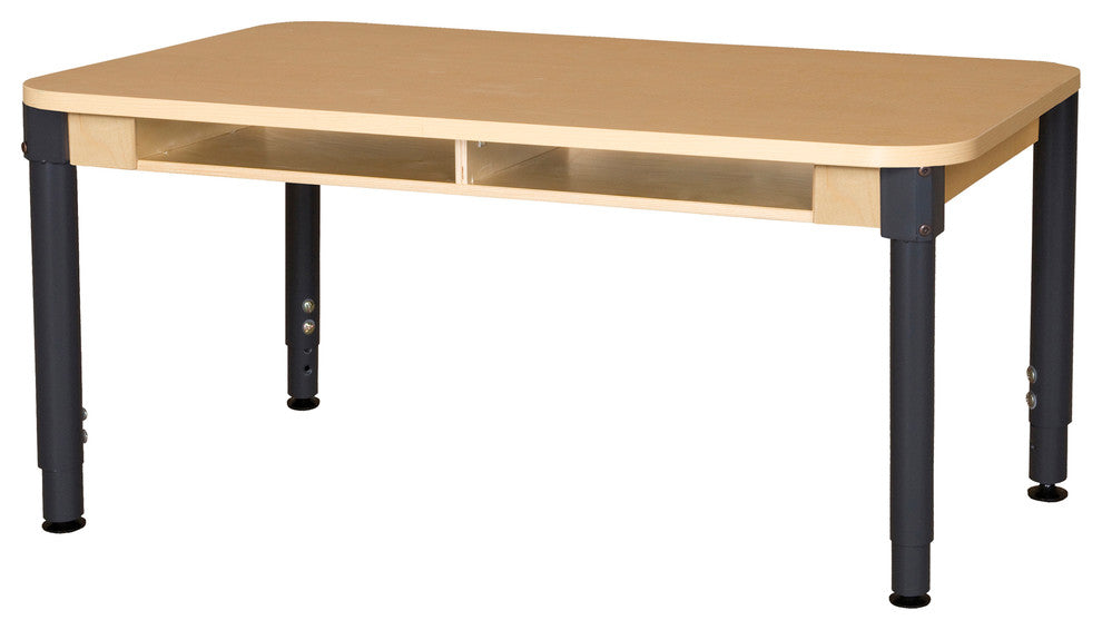 Four Seater High Pressure Laminate Desk with Adjustable Legs, 18"-29"