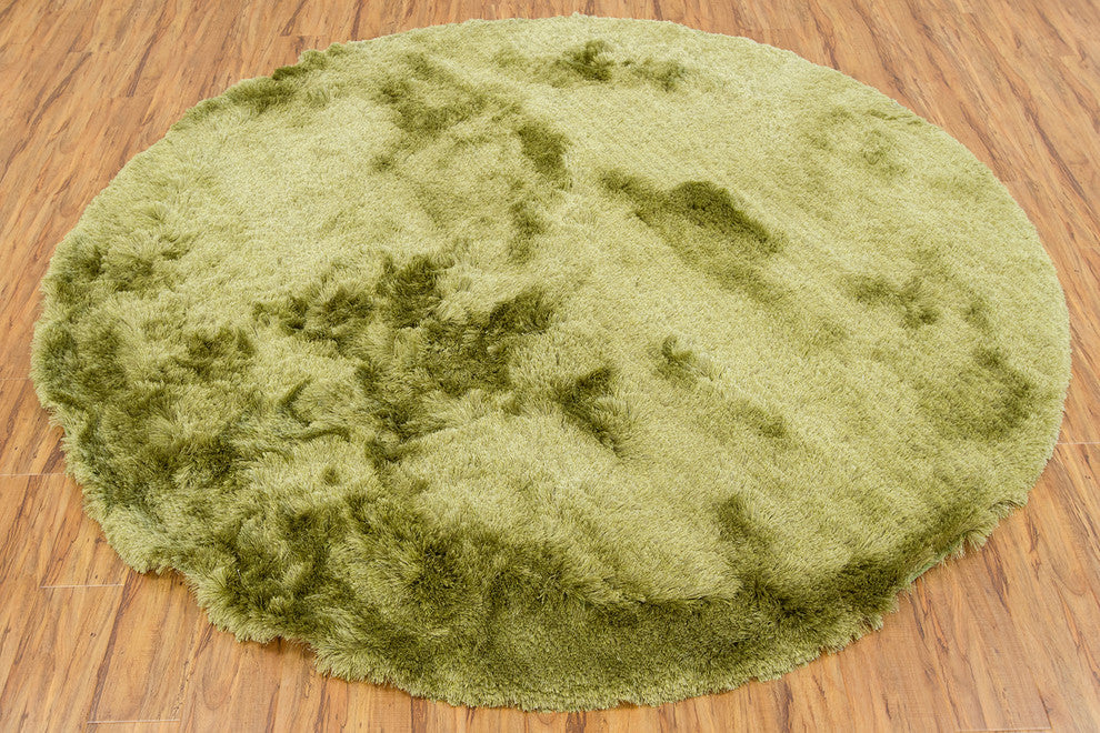 Naya Contemporary Area Rug, Green, 7'9" Round