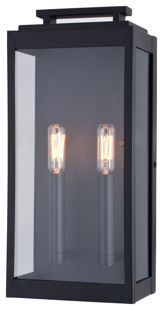 Hampton 7.5" 2 Light Outdoor Wall Light Textured Black