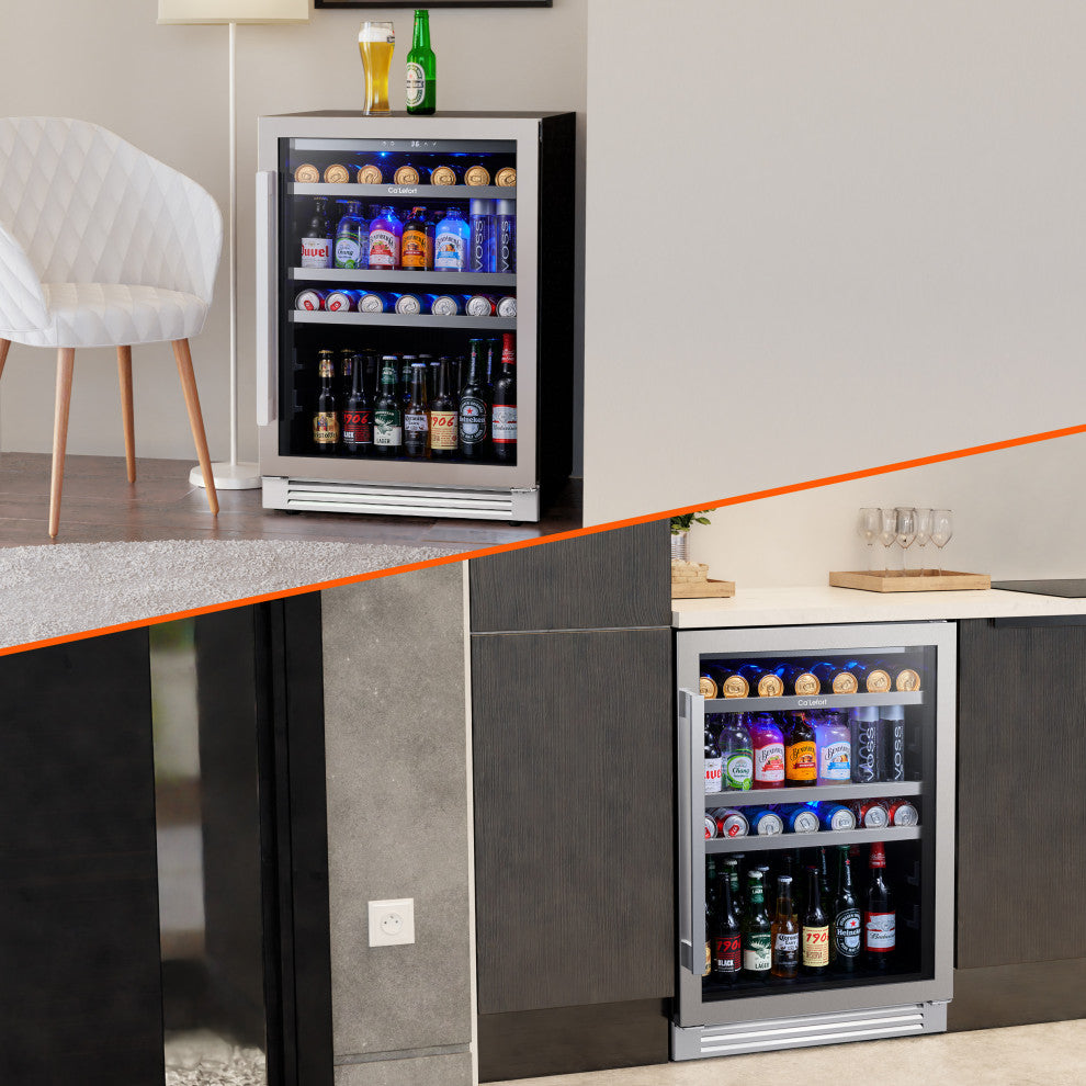 Ca''Lefort 180 Can 24" Beverage Refrigerator Built-In Soda Drink Cooler Low Noise
