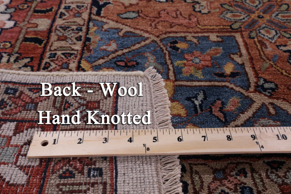 Handmade Persian Fine Serapi Wool Rug 8' 8" X 11' 9" - Q14703
