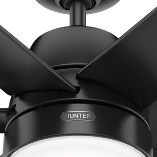 Hunter 60" Skysail Matte Black Wet Rated Ceiling Fan, LED Kit, Remote