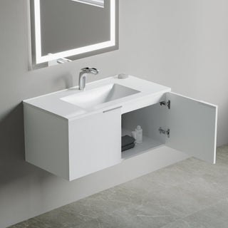 Pershing 36" Single Vanity Set, White, Ceramic Basin