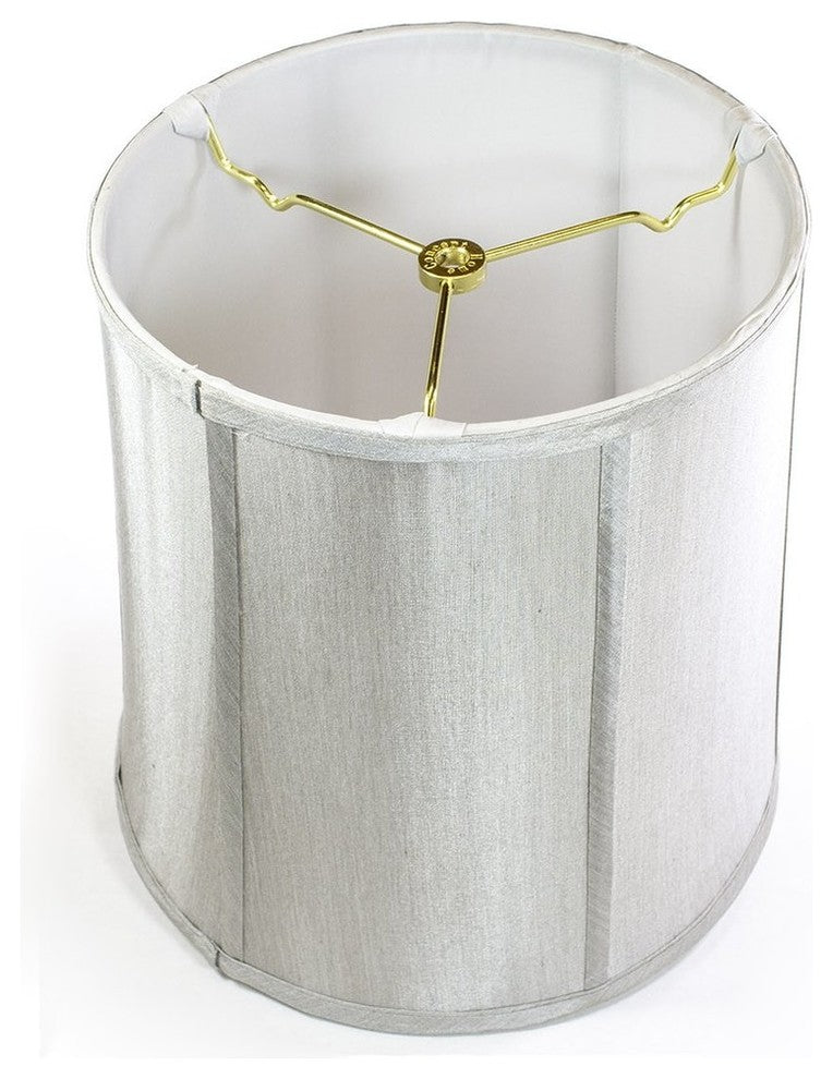 Fabric Drum Deluxe Lamp Shade With Liner 12"x14"x15", Gray