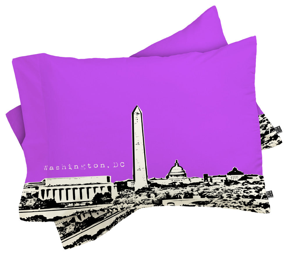 Deny Designs Bird Ave Washington Purple Pillow Shams, Queen