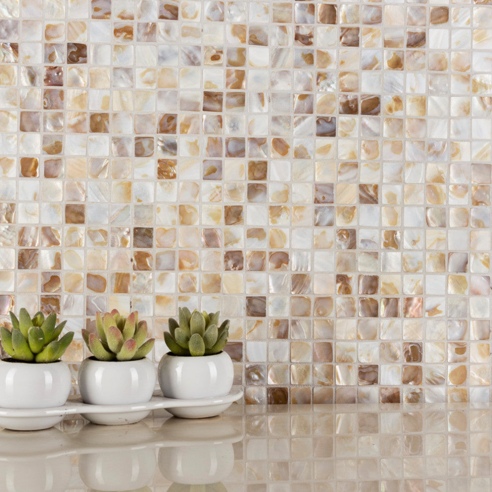 Conchella Square Natural Natural Shell Wall Tile