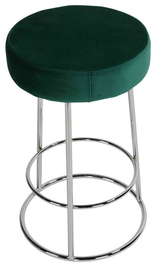 Bodiam Counterstool, Green Velvet and Chrome, 24"