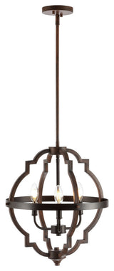 Ogee 16.75" 3-Light Adjustable Iron LED Pendant, Black