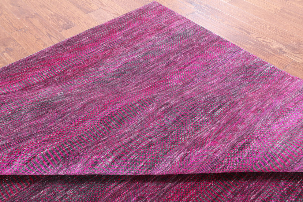 7' 11" X 9' 10" Super Savannah Gabbeh Handmade Wool and Silk Rug Q6064