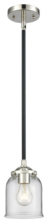 Small Bell 1-Light Mini Pendant, Black Polished Nickel, Clear
