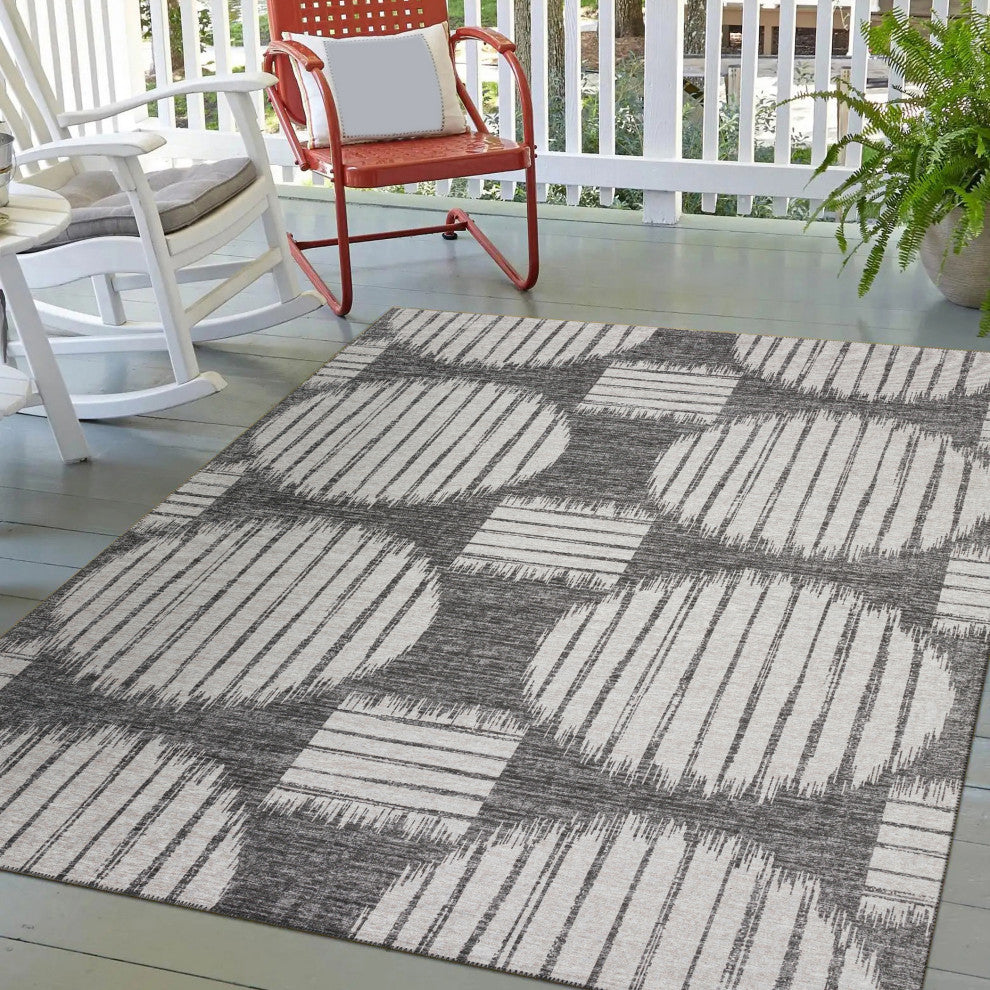Indoor/Outdoor Sedona SN13 Midnight Machine Washable 3' x 5' Rug