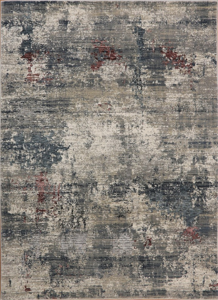Astoria 3370-930 Area Rug, Grey and Burgundy, 4'x5'7"