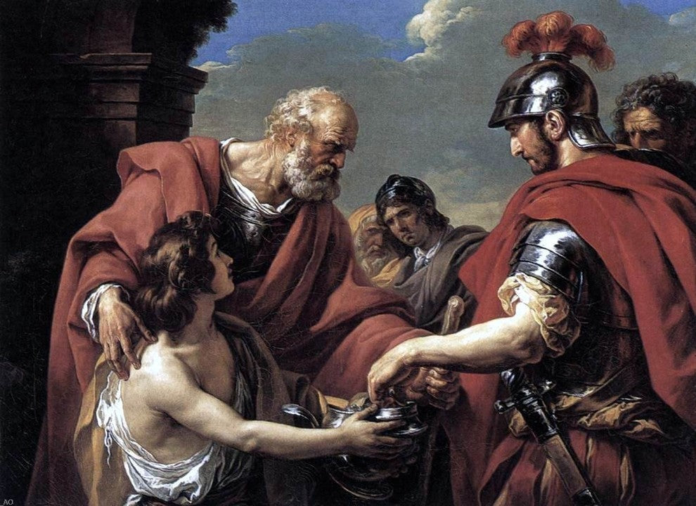 Francois-Andre Vincent Belisarius, 18"x27" Wall Decal Print