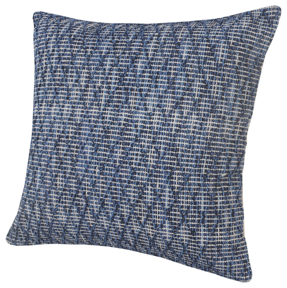Ox Bay Handwoven Blue Diamond Organic Cotton Pillow Cover, 20"x20"