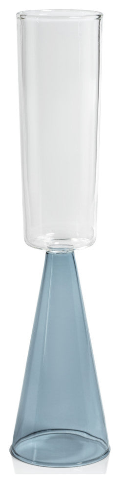 Viterbo Champagne Flutes, Set of 4, Blue