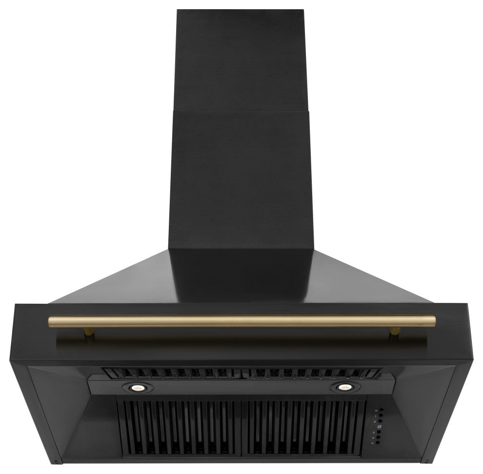 ZLINE 36" Black Stainless Range Hood with Champagne Bronze (BS655-36-CB)