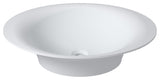 Polystone Oval Vessel Bathroom Sink, Matte White, No Faucet