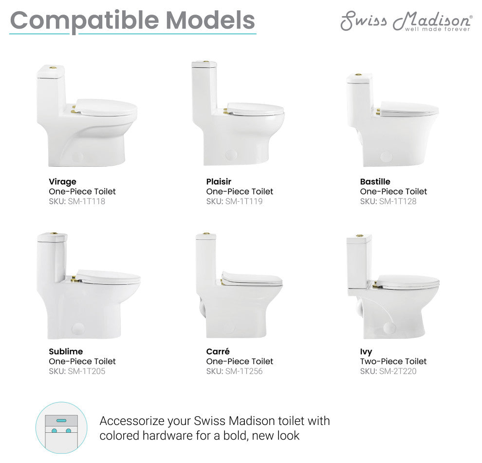 Toilet Hardware Brushed Gold, SM-1T256, SM-1T205