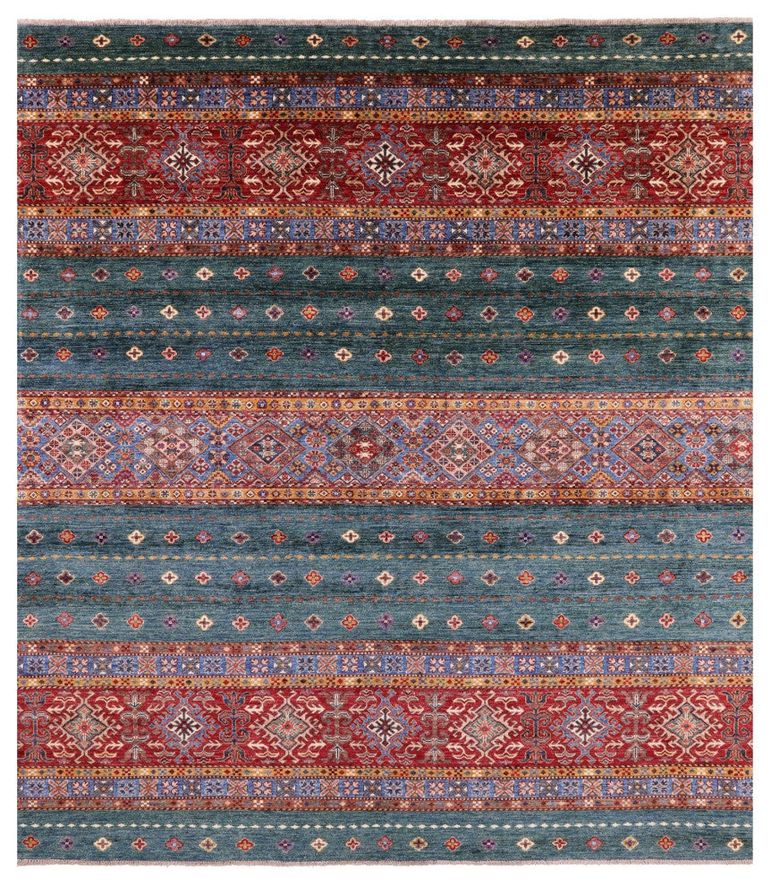 8' 3" X 9' 7" Khorjin Super Kazak Handmade Rug - Q12646