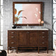Addison 60" Single Vanity Cabinet, Glossy White, Mid-Century Acacia, Lime Delight, 3-Hole