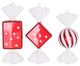 Vickerman 8" Candy Irid Glitter, Set of 3, Red and White