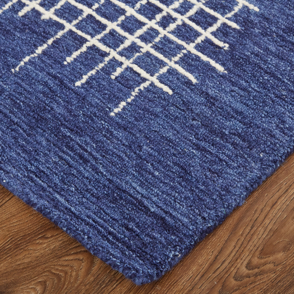 Weave & Wander Carrick Architectural Rug, Navy, 2'x3'