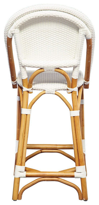 Leroy Rattan Counter Stool, White