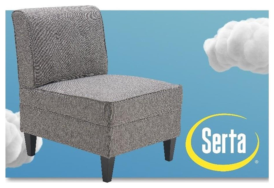 Home Square 2-Piece Set with 73" Sofa and Tufted Slipper Chair in Gray