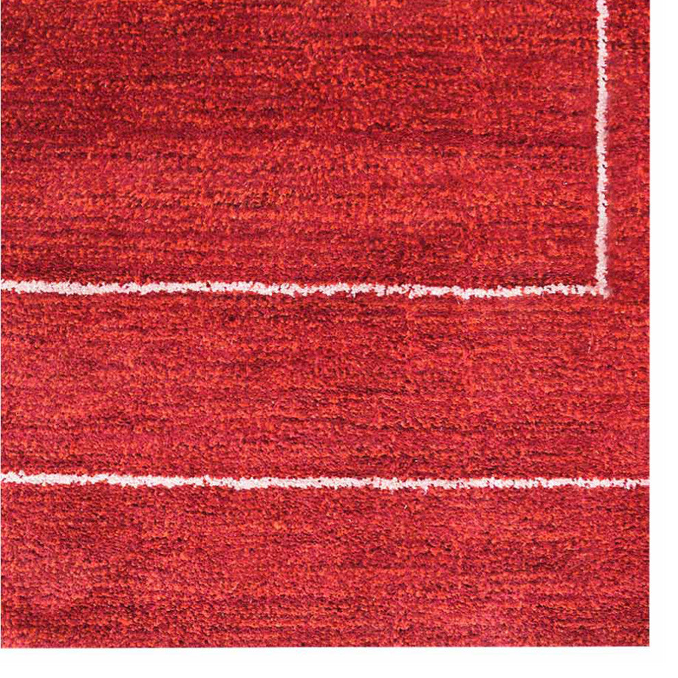 HAND KNOTTED LOOM SILK ECO-FRIENDLY RUGS-8'x10',Rectangle,Red Beige,Geometric