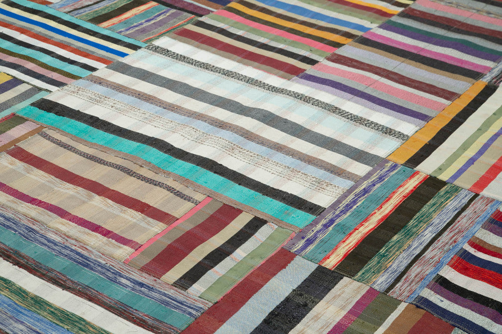 Rug N Carpet - Handmade Oriental 10' 0'' x 13' 2'' Vintage Patchwork Kilim Rug