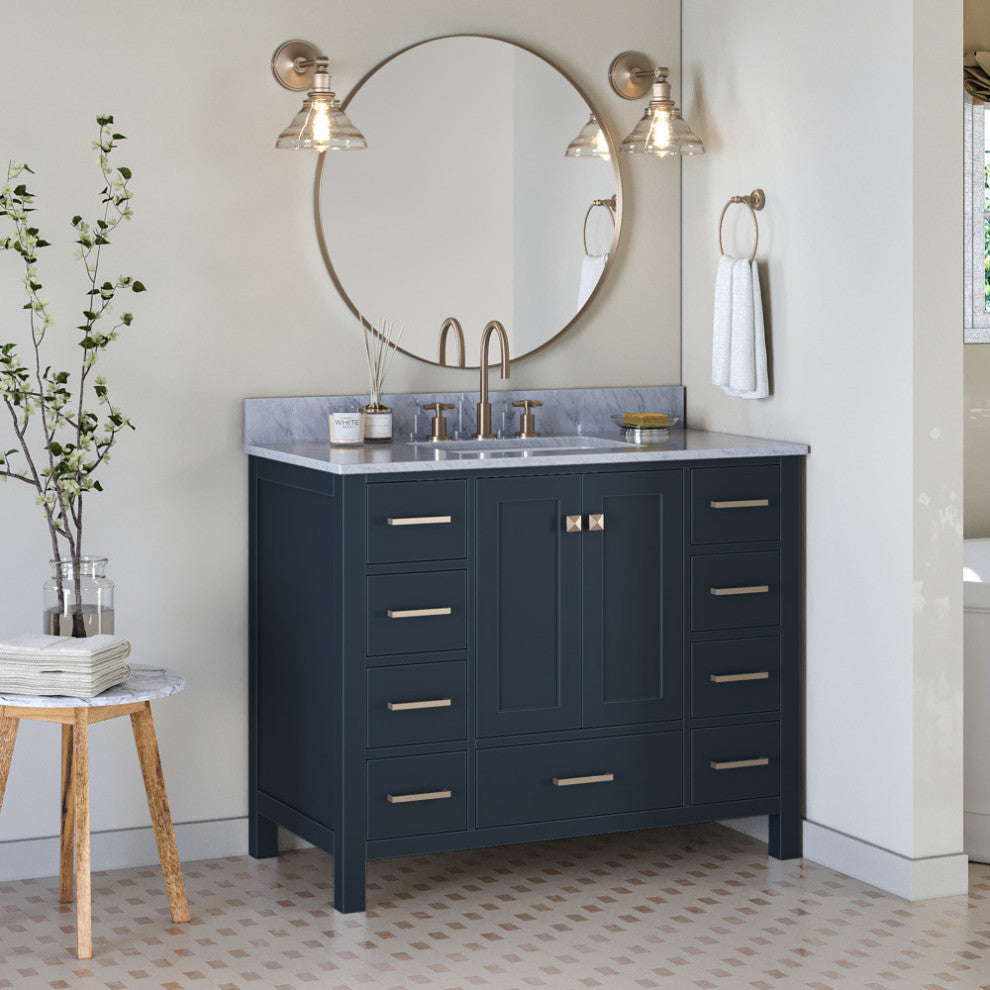 ARIEL Cambridge 43" Rectangle Sink Bath Vanity Carrara Marble