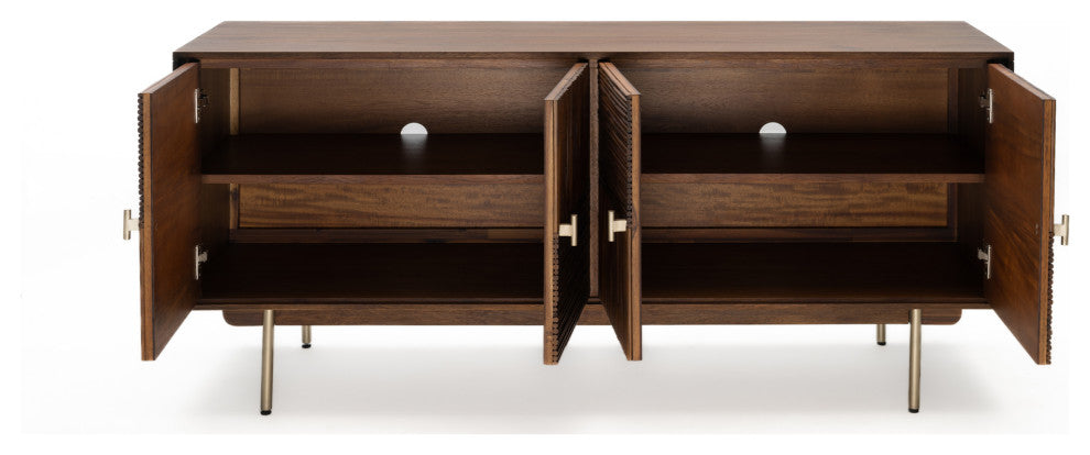 Studio London Arben Sideboard with Drawers Acacia Wood and Rattan Storage