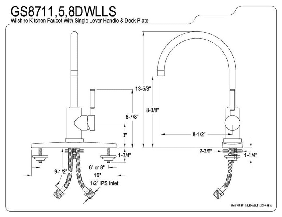 Gourmetier GS8715DWLLS Wilshire Single Handle Kitchen Faucet, Oil Rubbed Bronze