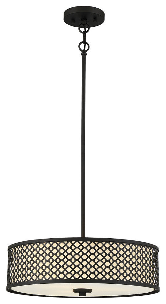 3-Light Pendant, Matte Black