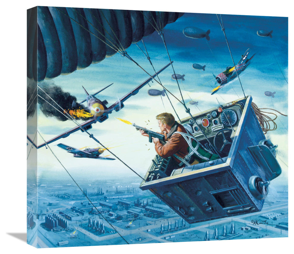 "The Commando's Strange Attack Balloon" Canvas Giclee by Mort Kunstler, 22"x20"