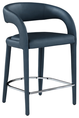 Sylvester Faux Leather Stool, Navy