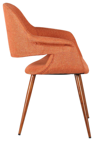 Phoebe Mid-Century Dining Chair, Walnut, Orange