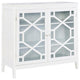 Linon Betty Large Wood Cabinet with 2 Glass Paneled Doors and 3 Shelves in White