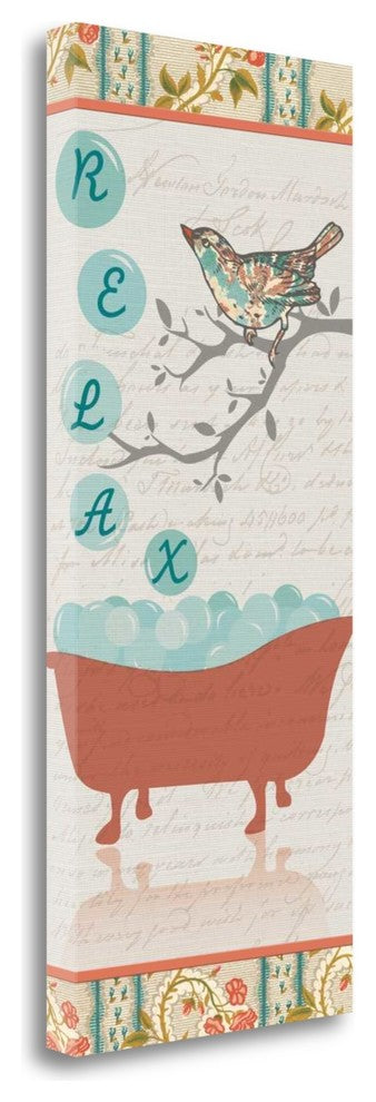 "Relax Bird Bath" By Piper Ballantyne, Giclee Print on Gallery Wrap Canvas
