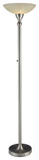 71" Fluorescent Torchiere Floor Lamp With Hand-Painted Alabaster Glass Shade