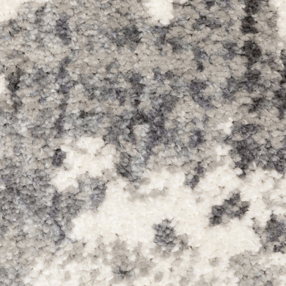 Ashton Distressed Shag Grey/Ivory Area Rug, 6.7X9.6