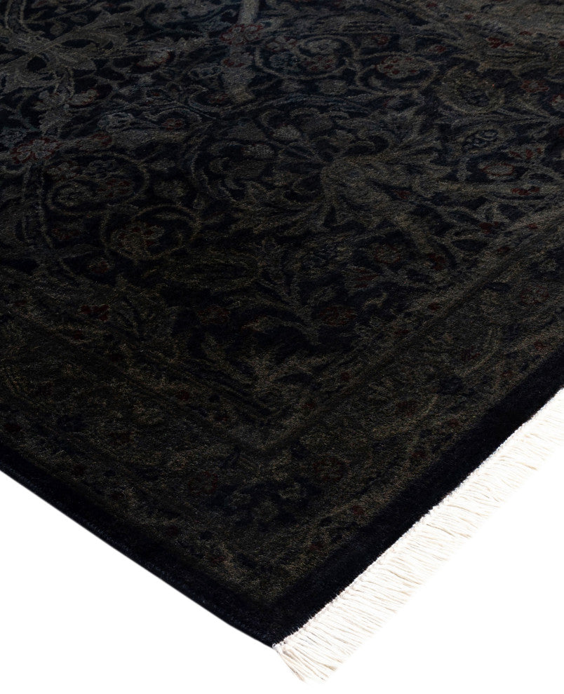 Overdyed One-of-a-Kind Hand-Knotted Area Rug Black, 3' 2" x 5' 3"