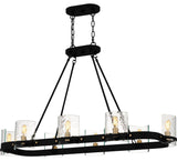Gloucester Eight Light Linear Chandelier in Matte Black