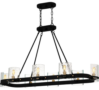 Gloucester Eight Light Linear Chandelier in Matte Black