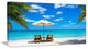 "Turquoise Beach With Chairs" Seashore Canvas Photo Print, 40"x20"